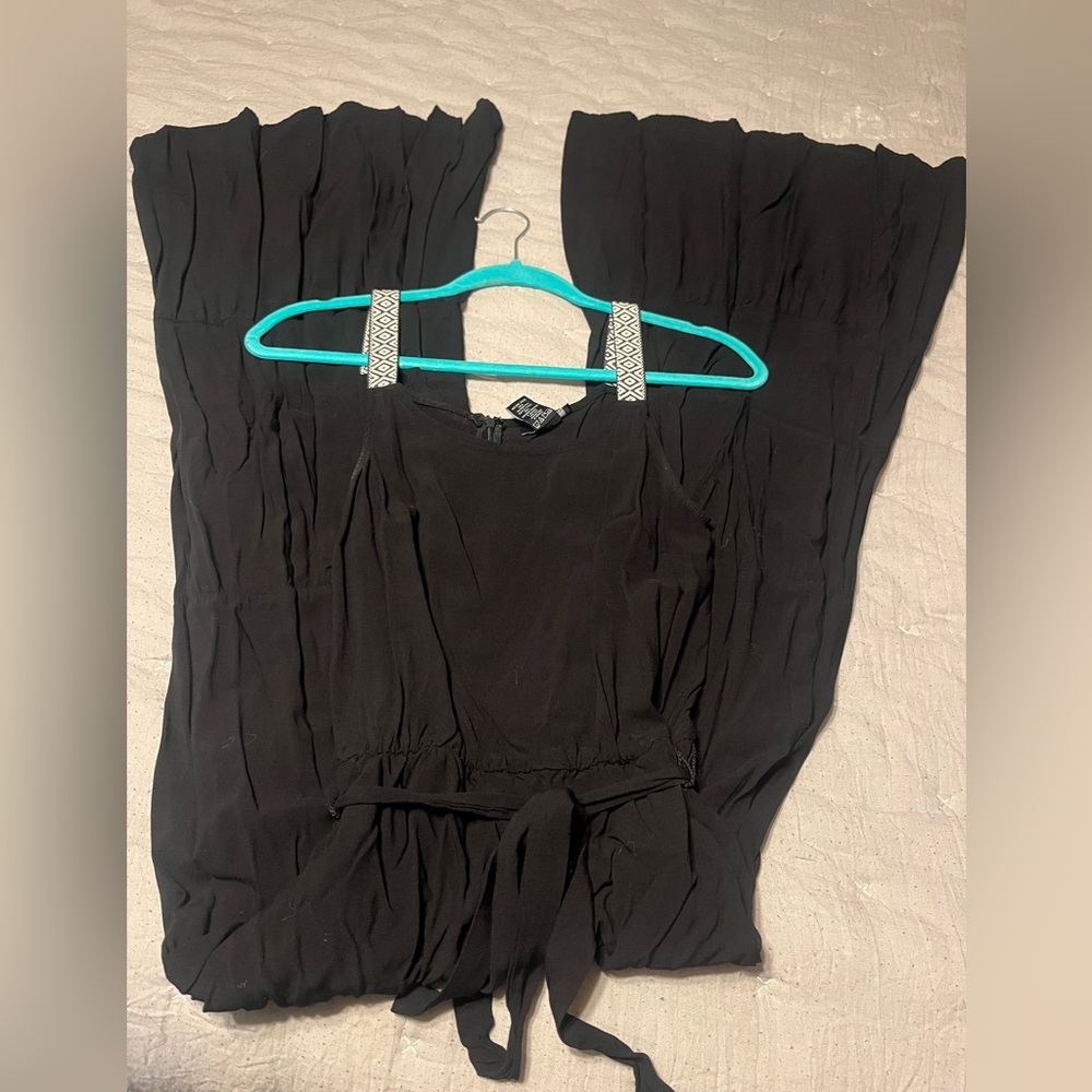 MSK Black Jumpsuit with Silver Straps